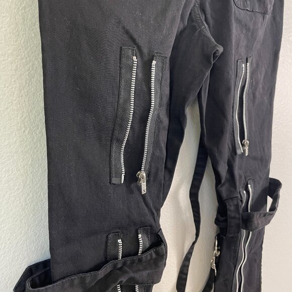 Tripp NYC Bondage Zipper Pants Black Unisex 32 Goth Grunge Rave Punk Rock Emo - Picture 9 of 13